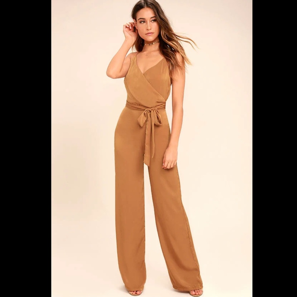 Lulus Got You On My Mind Light Brown Jumpsuit